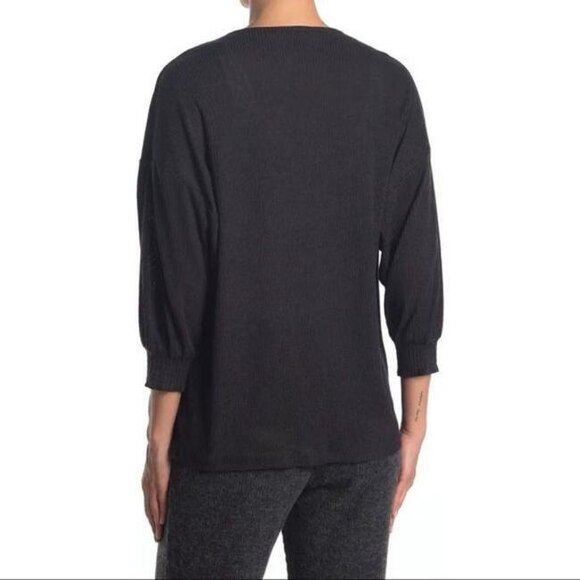 Collective Concepts Ribbed Hacci Cardigan Black Womens 1X Plus Open Front NWT - Picture 2 of 9